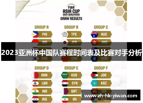 2023亚洲杯中国队赛程时间表及比赛对手分析